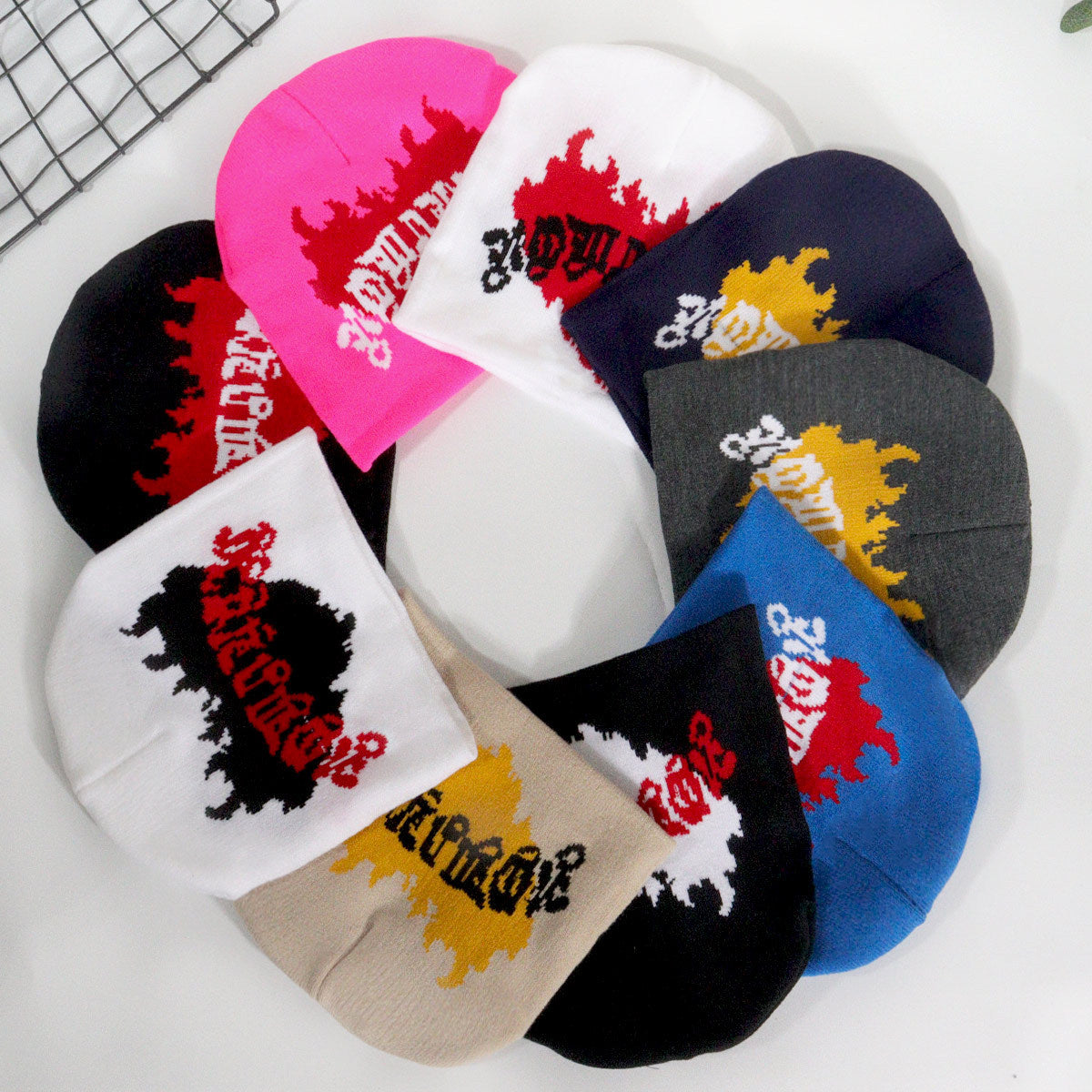 Wholesale Y2K Jacquard Knitted Hat Love Flame Woolen Hat